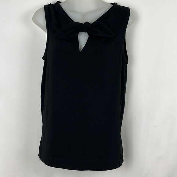 Kate Spade Black Sleeveless Bow & Keyhole Front Shirt Top Size M - Picture 3 of 6